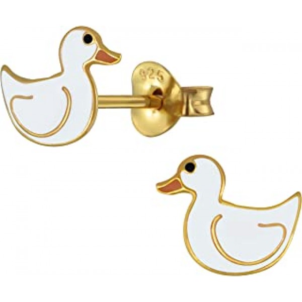 Gold Plated Duck Earrings