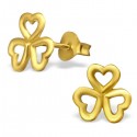 Gold Plated Clover Leaf Ear Studs