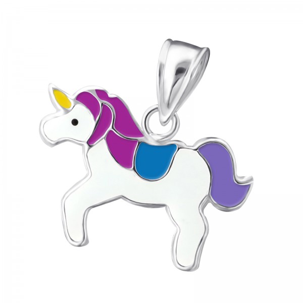 Cute Purple Blue Unicorn Pendant