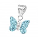 Aqua Butterfly Crystal Pendant
