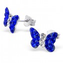 Blue Butterfly Crystal Ear Studs