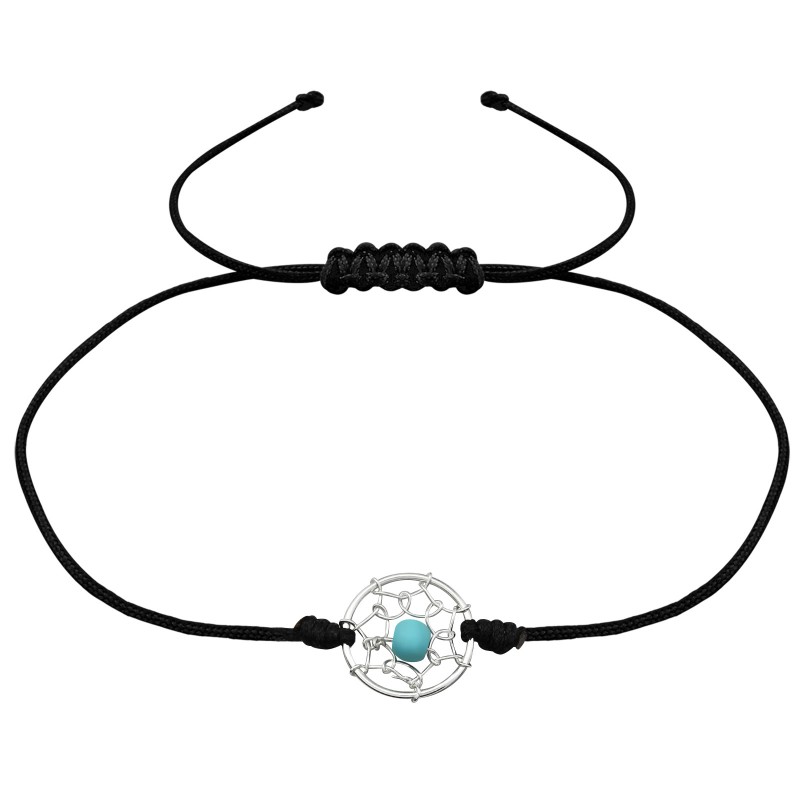 Silver Corded Dreamcatcher Bracelet