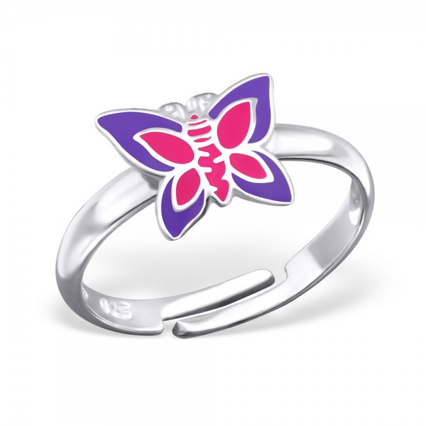 Purple Pink Butterfly Ring