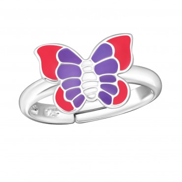 Pink Purple Butterfly Ring