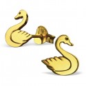 Gold Plated Swan Ear Studs