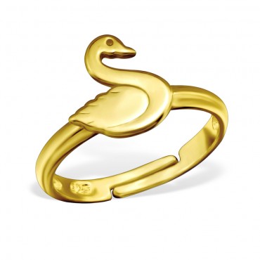 Gold Plated Swan Ring