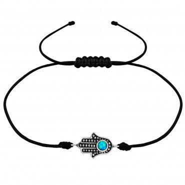 Azure Hamza Hand Corded Bracelet