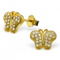 Gold Plated Elegant Butterfly Earrings